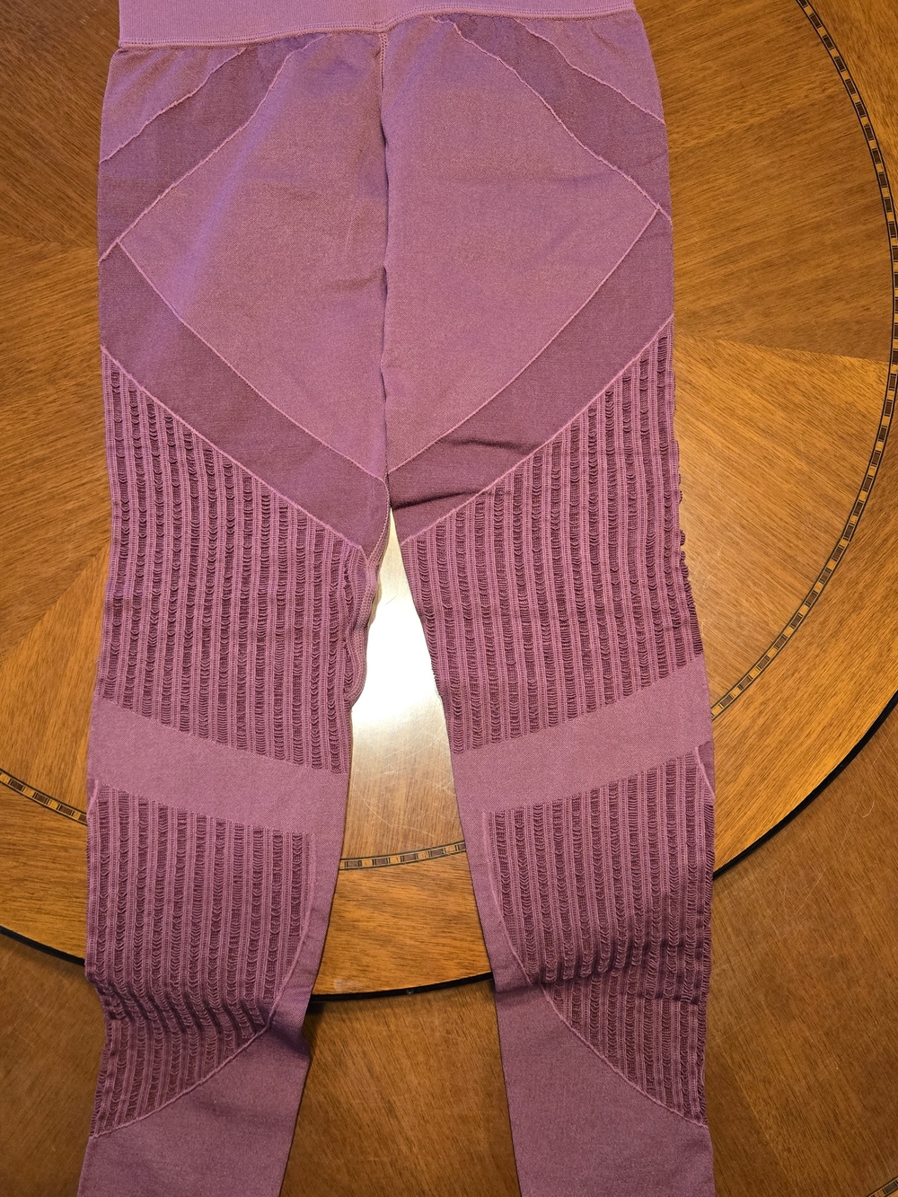 Womens Seamless Ribbed Active Leggings - Purple